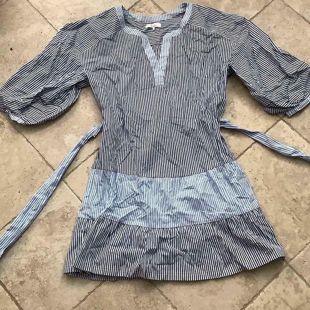 Parker Blue and White Striped Dress
